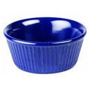 Thunder 3-1/2 Oz, 3-3/8" Diameter X 1-1/2" Height, Fluted Ramekin, Cobalt Blue Color, Melamine, Dozen