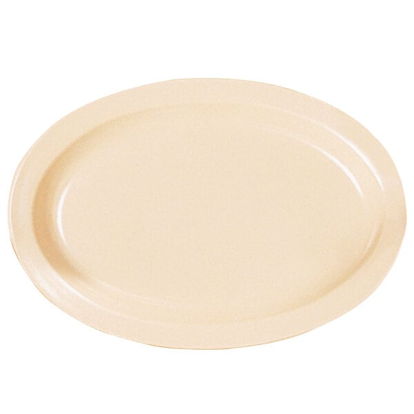 Thunder 13-1/4" X 9-5/8" X 1-1/8", Narrow Rim Platter, Tan Color, Melamine, Dozen