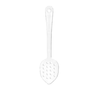Thunder 13" X 2-7/8" X 1-3/4", Perforated Serving Spoon, Clear Color, Polycarbonate, One-Piece, Dozen