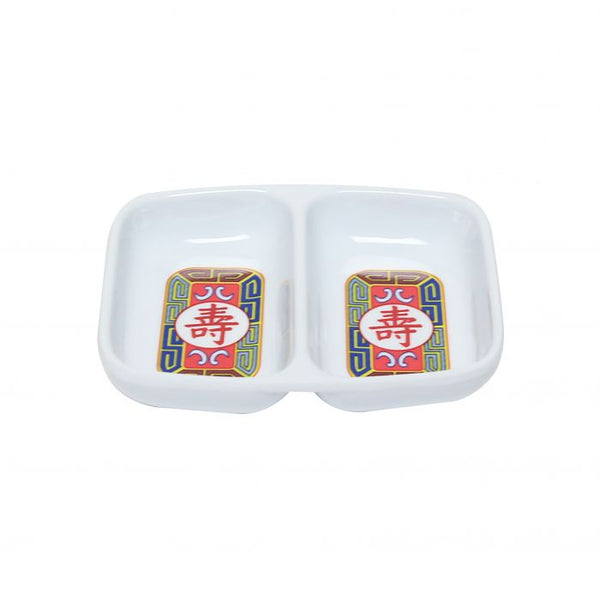 Thunder 2 Oz, 3-3/8" X 2-3/4" X 1/2", Twin Sauce Dish, Longevity, Melamine, Dozen