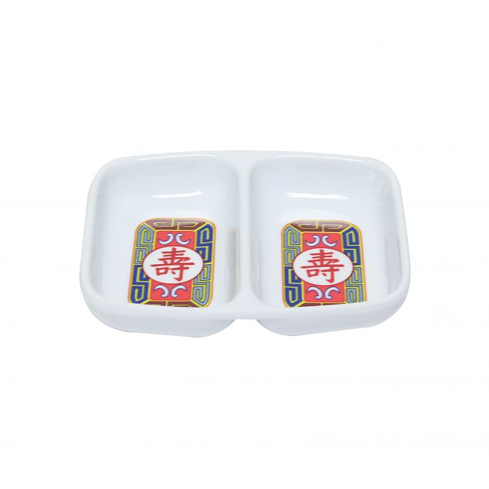 Thunder 2 Oz, 3-3/8" X 2-3/4" X 1/2", Twin Sauce Dish, Longevity, Melamine, Dozen
