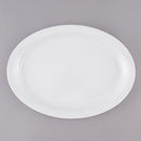 Thunder 13-1/4" X 9-5/8" X 1-1/8", Narrow Rim Platter, White Color, Melamine, Dozen