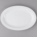 Thunder 9-1/2" X 6-3/4" X 7/8", Narrow Rim Platter, White Color, Melamine, Dozen