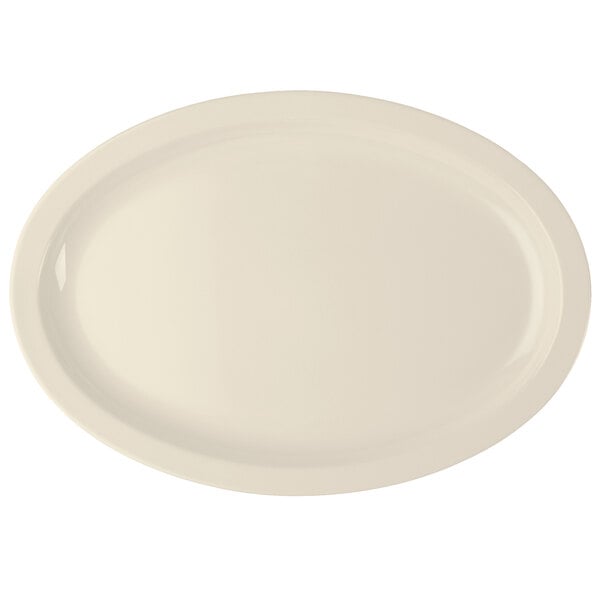 Thunder 15-1/2" X 10-7/8" X 1-1/8", Narrow Rim Platter, Tan Color, Melamine, Dozen