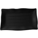 Thunder 13-1/2" X 9-1/8", 1" Deep, Wavy Rectangular Plate, Classic Black, Melamine, Dozen