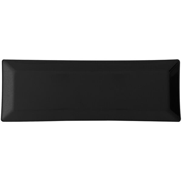 Thunder 15" X 5-1/4", 1" Deep, Rectangular Appetizer Tray, Classic Black, Melamine, Dozen