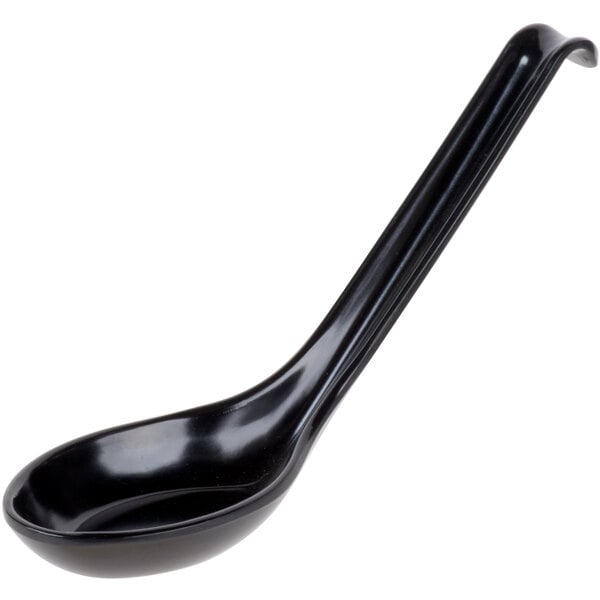 Thunder 0.6 Oz, 6" X 1-3/4", Soup Spoon, Classic Black, Melamine, Dozen