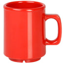 Thunder 8 Oz Mug, 2-7/8" Diameter X 3-7/8" Height, Pure Red Color, Melamine, Dozen