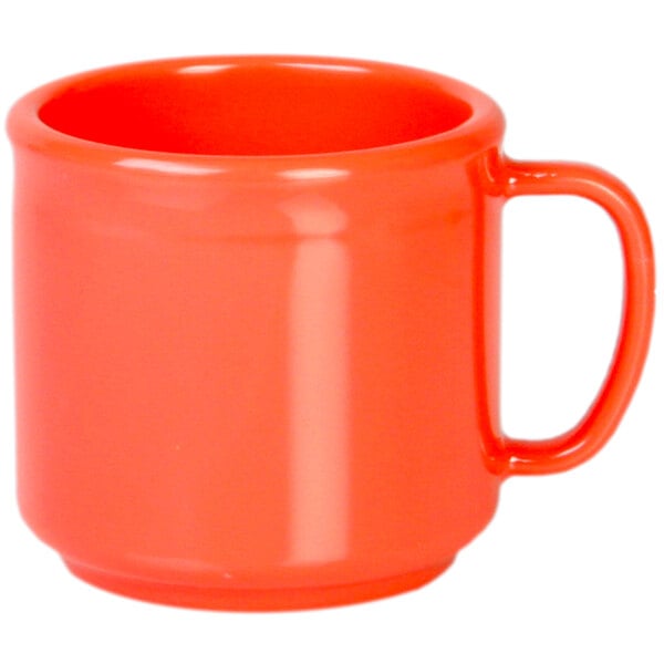 Thunder 10 Oz Mug, 3-3/8" Diameter X 3-1/8" Height, Orange Color, Melamine, Dozen