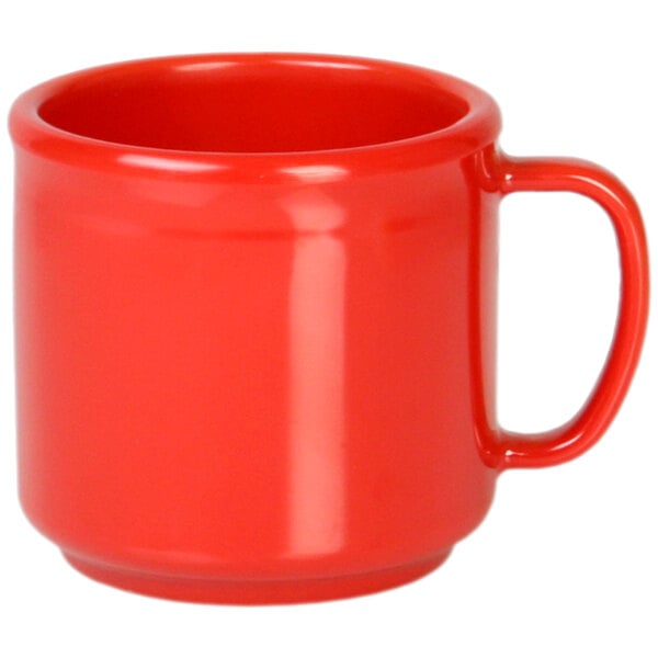 Thunder 10 Oz Mug, 3-3/8" Diameter X 3-1/8" Height, Pure Red Color, Melamine, Dozen