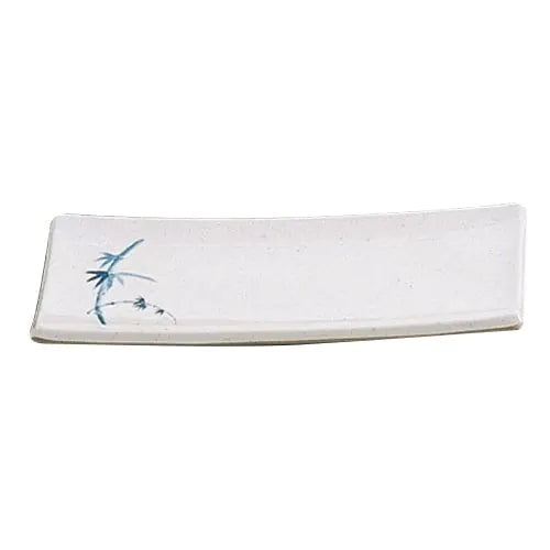 Thunder 9-3/8" X 4-1/4" X 1", Rectangular Barbecue Plate, Blue Bamboo, Melamine, Dozen