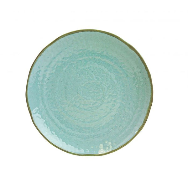 Thunder 9-3/8" Diameter X 1-3/8" Height, Lotus Shape Plate, Seaside, Melamine, Dozen