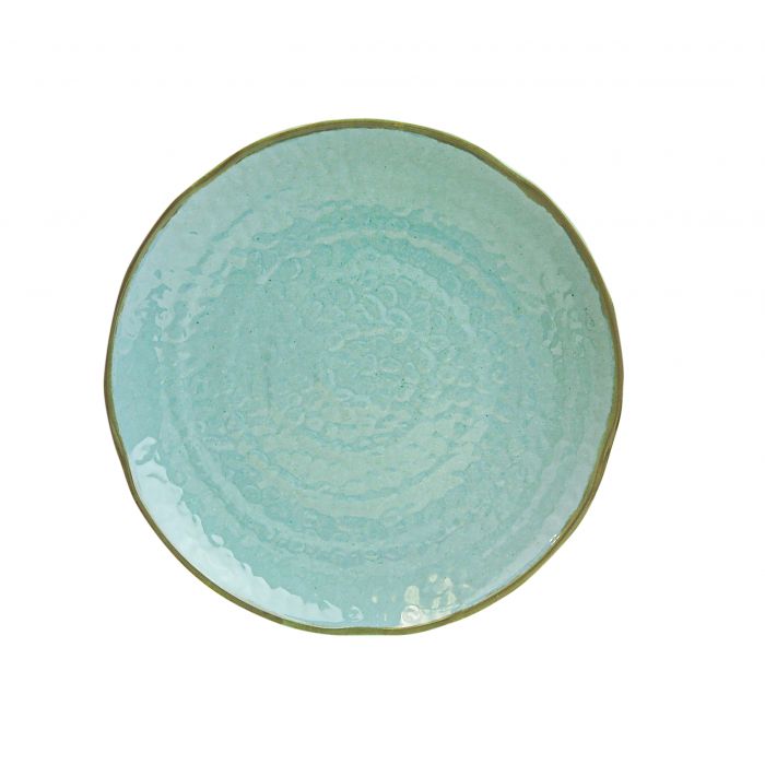 Thunder 9-3/8" Diameter X 1-3/8" Height, Lotus Shape Plate, Seaside, Melamine, Dozen
