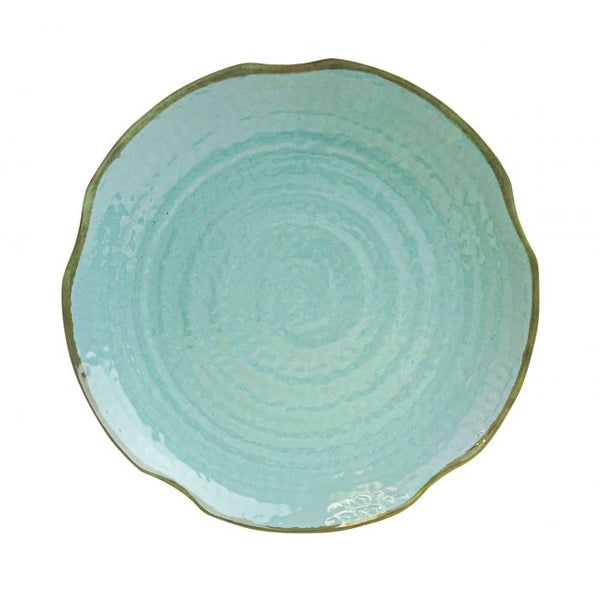 Thunder 12" Diameter X 1-5/8" Height, Lotus Shape Plate, Seaside, Melamine, Dozen