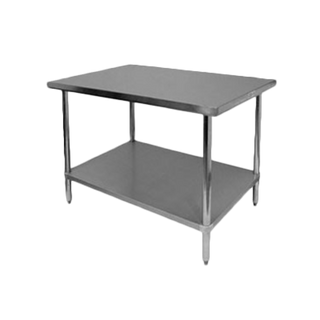 Thunder 30" X 30" X 35", Flat Top Worktable With Rounded Edges, Stainless Steel 430, 18 Gauge, Each