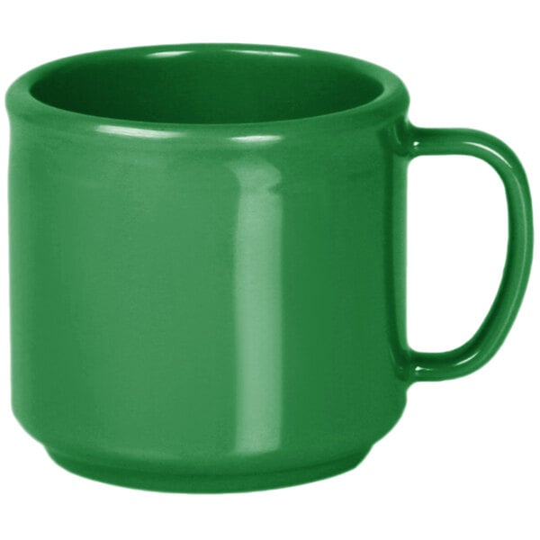 Thunder 10 Oz Mug, 3-3/8" Diameter X 3-1/8" Height, Green Color, Melamine, Dozen