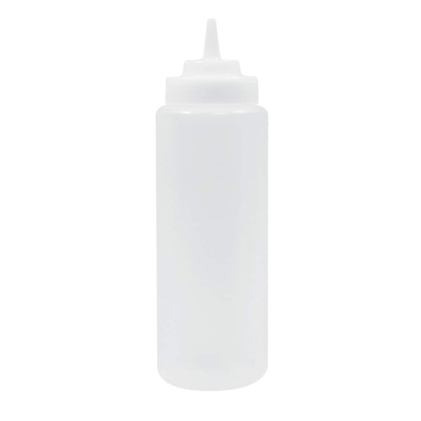 Tablecraft 32oz Clear WideMouthª and Standard Tip Top Squeeze Bottle with 63mm Opening, Clear, Each