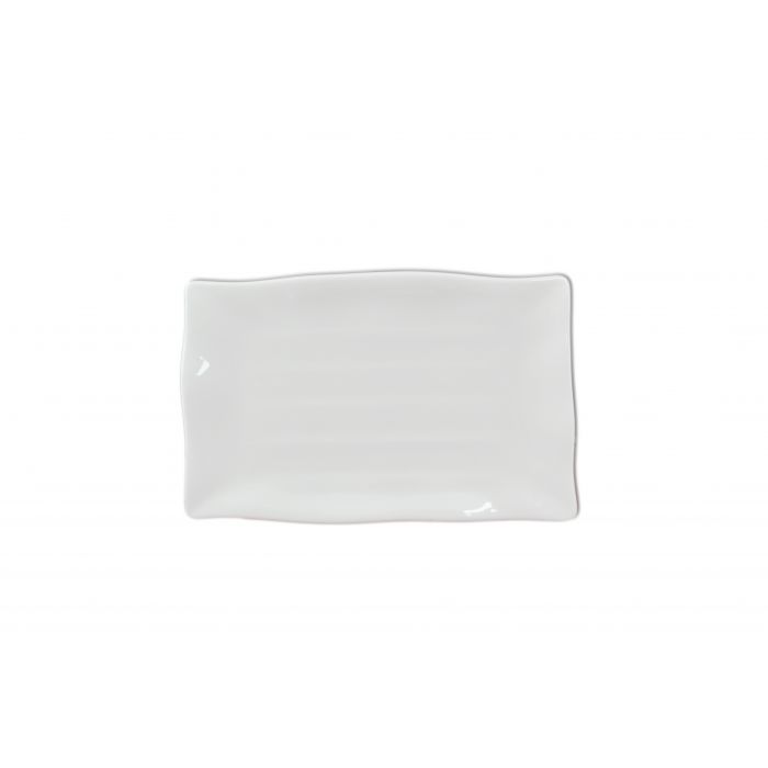 Thunder 11-1/4" X 7-1/4", 1" Deep, Wavy Rectangular Plate, Classic White, Melamine, Dozen