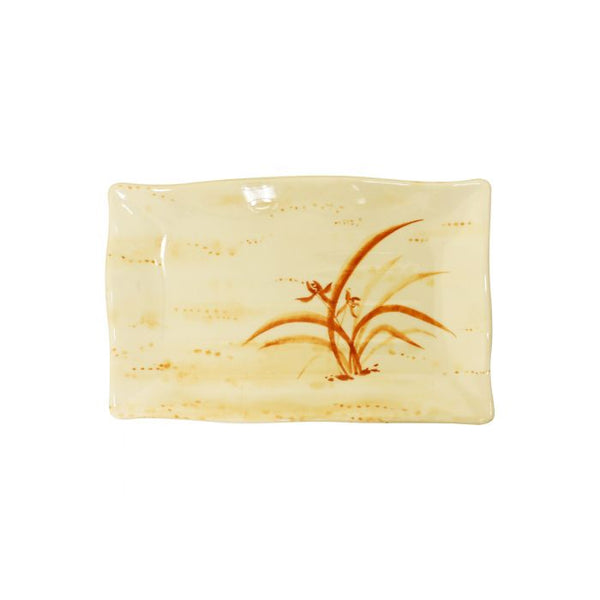 Thunder 11-1/4" X 7-1/4" X 1", Wavy Rectangular Plate, Gold Orchid, Melamine, Dozen