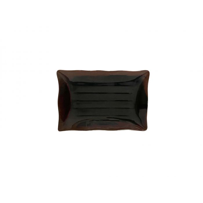 Thunder 15-1/2" X 10-3/4" X 1-3/4", Wavy Rectangular Plate, Tenmoku, Melamine, Dozen