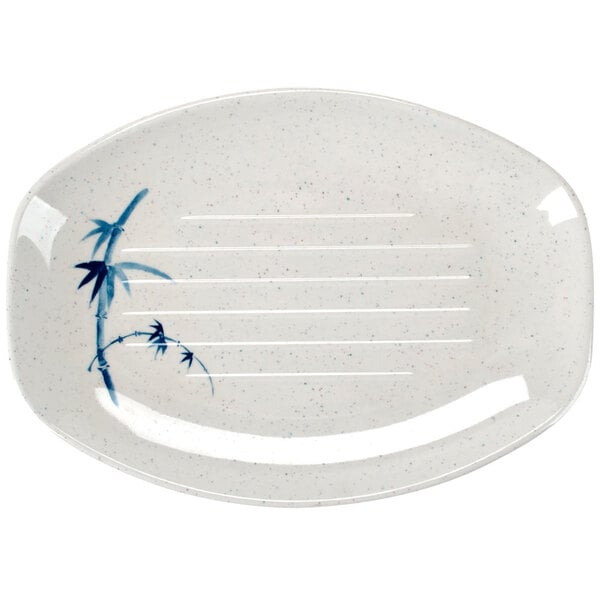 Thunder 9" X 6-1/2" X 7/8", Teriyaki Tray, Blue Bamboo, Melamine, Dozen