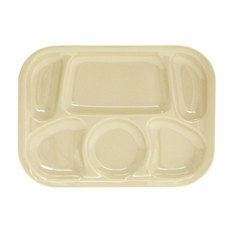 Thunder 13" X 9-1/2" X 1", Compartment Tray, Tan Color, Melamine, Dozen