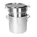 Thunder 12 Qt, Double Boiler (Pot, Inset, Lid), Aluminum, Heavy Gauge, 3 Piece Set