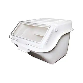Thunder 10 Gallon (150 Cups), 19-1/4" X 23-3/8" X 17", Shelf Ingredient Bin With Clear Flip Top Lid, White Color, Polypropylene, Each