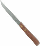 Thunder 4-1/2" Pointed Tip, 8-3/8" Overall Length X 1/2" Overall Width, Steak Knife, Stainless Steel With Wooden Handle, Dozen