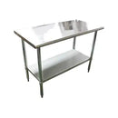 Thunder 24" X 60" X 35, Flat Top Worktable With Rounded Edges, Stainless Steel 430, 18 Gauge, Each