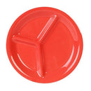Thunder 10-1/4" Diameter X 1" Height, 3 Compartment Plate, Orange Color, Melamine, Dozen
