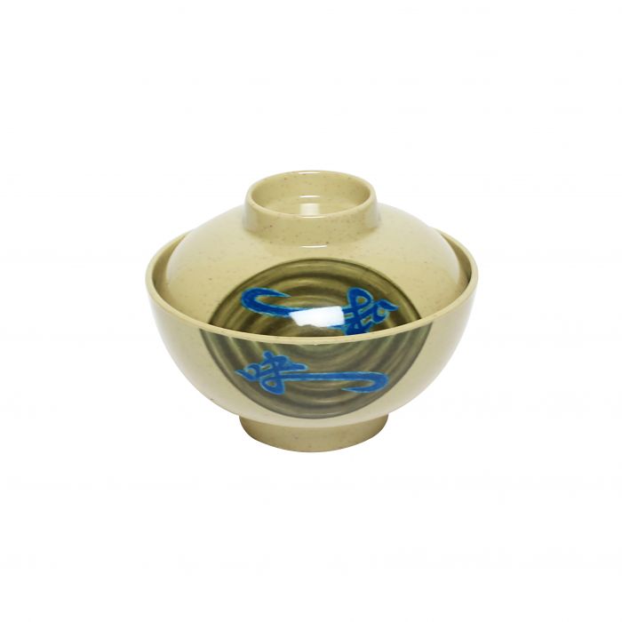Thunder 10 Oz, 4-1/2" Diameter X 2-1/4" Height, Rice Bowl With Lid, Wei, Melamine, Dozen