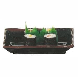 Thunder 8 Oz, 6-1/4" X 4-3/4" X 1-1/8", Wavy Rectangular Plate, Tenmoku, Melamine, Dozen