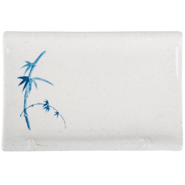 Thunder 6-3/4" X 4-1/2" X 1", Bamboo Plate, Blue Bamboo, Melamine, Dozen