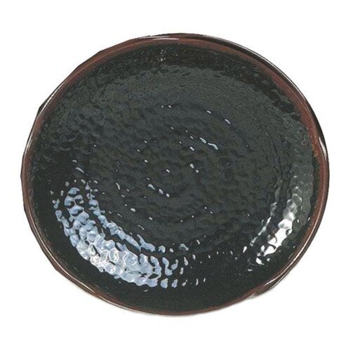 Thunder 10-1/2" Diameter X 1-1/2" Height, Lotus Shape Plate, Tenmoku, Melamine, Dozen