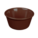 Thunder 4 Oz, 3-3/8" Diameter X 1-5/8" Height, Smooth Ramekin, Chocolate Color, Melamine, Dozen