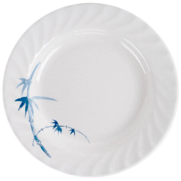Thunder 10-1/2" Diameter X 1-3/8" Height, Curved Rim Plate, Blue Bamboo, Melamine, Dozen