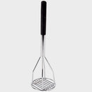 Thunder 4-5/8" Diameter x 18" Height, Round Shape Potato Masher, Chrome Plated with Soft Grip Handle, Black Color, Each