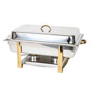 Thunder 8 Qt, 25" X 13-7/8" X 12-1/4", Gold Accented Oblong Chafer, Stainless Steel, Each