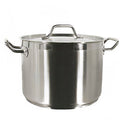 Thunder 8 qt, 10" Diameter x 6-5/8" Height, 2-1/2" Welded Handle, Stock Pot with 10" Diameter x 1/2" Thickness Lid, Stainless Steel, Encapsulated Base, NSF, Each