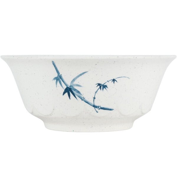Thunder 34 Oz, 7-1/4" Diameter X 3" Height, Scalloped Bowl, Blue Bamboo, Melamine, Dozen