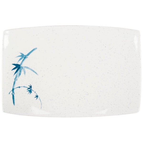 Thunder 6-3/4" X 4-1/2" X 1-1/8", Barbecue Plate, Blue Bamboo, Melamine, Dozen