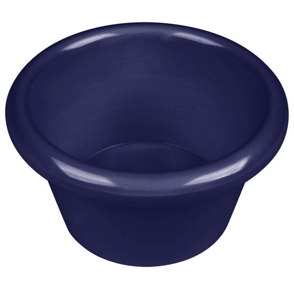 Thunder 3 Oz, 3-1/8" Diameter X 1-5/8" Height, Smooth Ramekin, Cobalt Blue Color, Melamine, Dozen