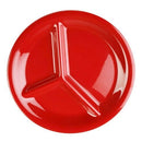Thunder 10-1/4" Diameter X 1" Height, 3 Compartment Plate, Pure Red Color, Melamine, Dozen