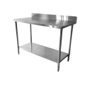 Thunder 24" X 60" X 35", Flat Top Worktable With Flat Edges And 4" Backsplash, Stainless Steel 430, 18 Gauge, Each