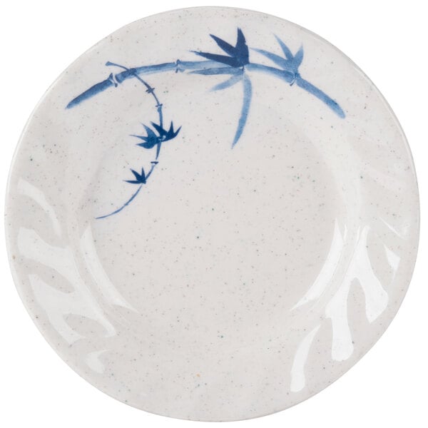 Thunder 6" Diameter X 3/4" Height, Curved Rim Plate, Blue Bamboo, Melamine, Dozen