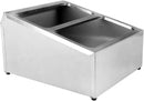 Thunder 13-3/4" x 16-5/8" x 9", Condiment Pack Holder with Three Divided Areas, Fits 1/6 & 1/3 Steam Pans, Stainless Steel, Each