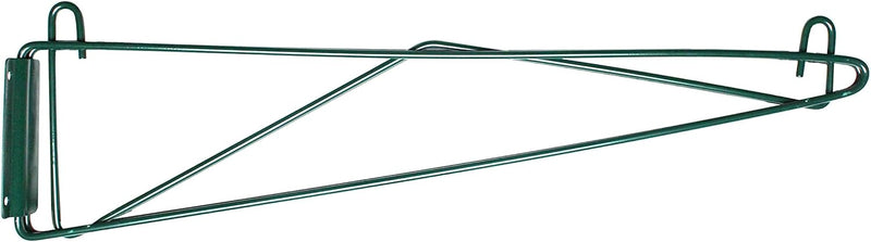Thunder 21" x 3" x 7-1/4", Direct Wall Bracket, Single Shelf Support, Green Epoxy Coated Iron Wire, NSF, Each