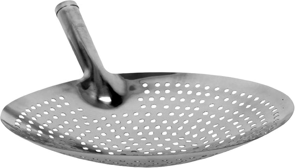 Thunder 12" Diameter x 3-5/8" Height, 4-1/2" Handle Length, Oil Skimmer, Stainless Steel, Hole Size: 6mm, Each