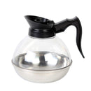 Thunder 64 oz, 4" Diameter Base x 7" Height, 4-1/4" Length x 7/8" Width Handle, Coffee Decanter, Stainless Steel Base with Polycarbonate Body, Durable Plastic Black Color Handle, Each